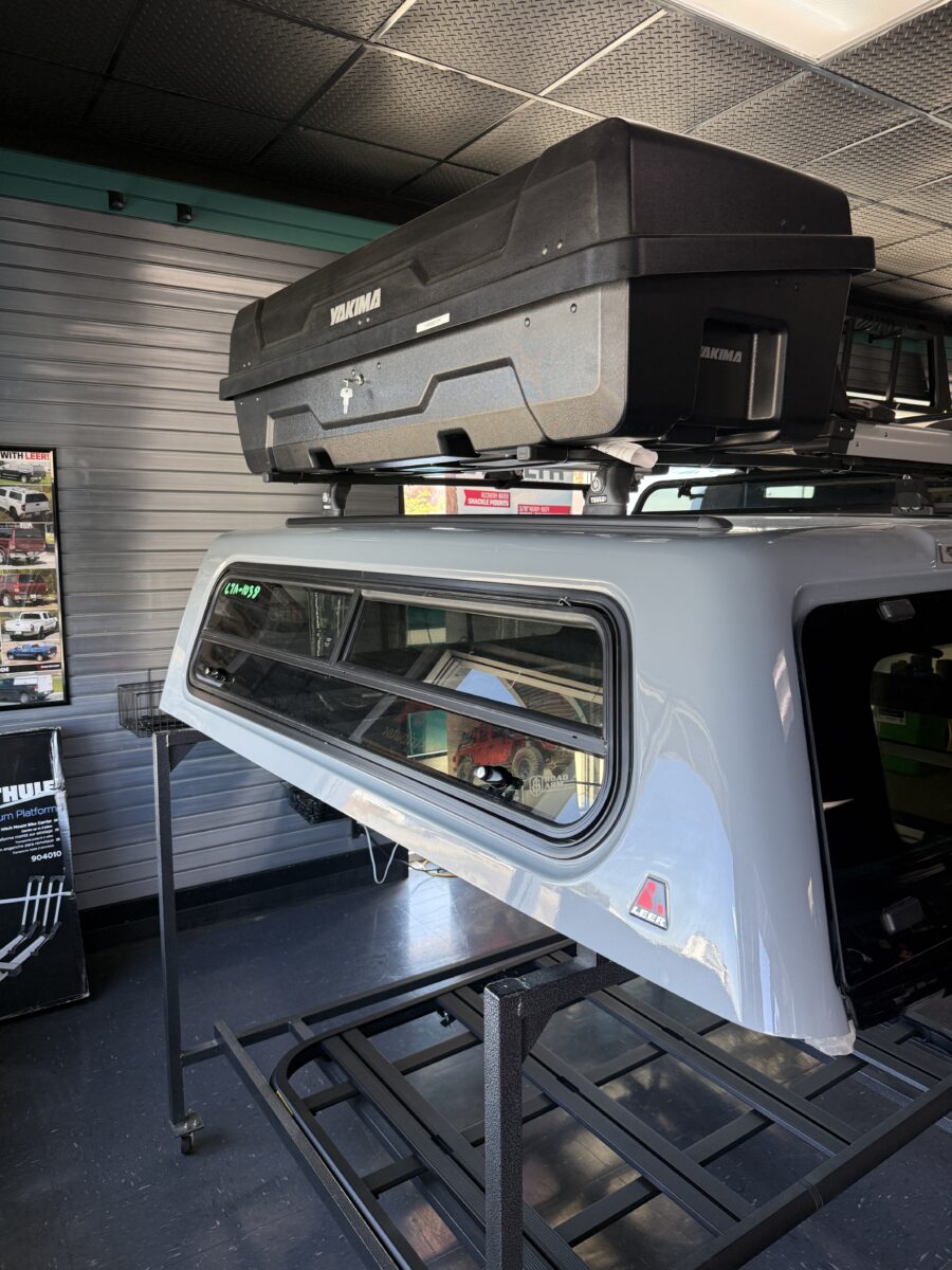 LEER 100XR Silver camper shell — Toyota Tacoma